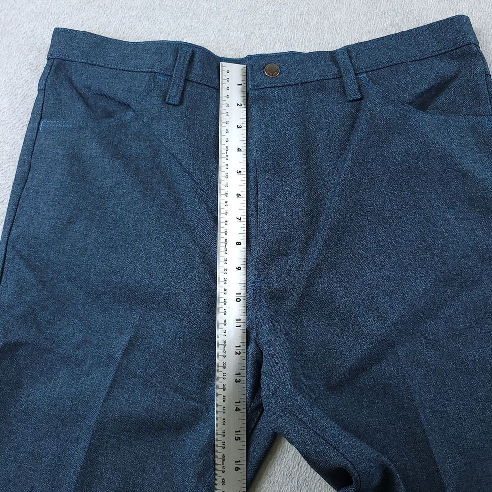 Wrangler Wrancher Dress Jeans Mens 38x32 Heather Blue Slim Fit Bootcut Pants - Picture 6 of 10